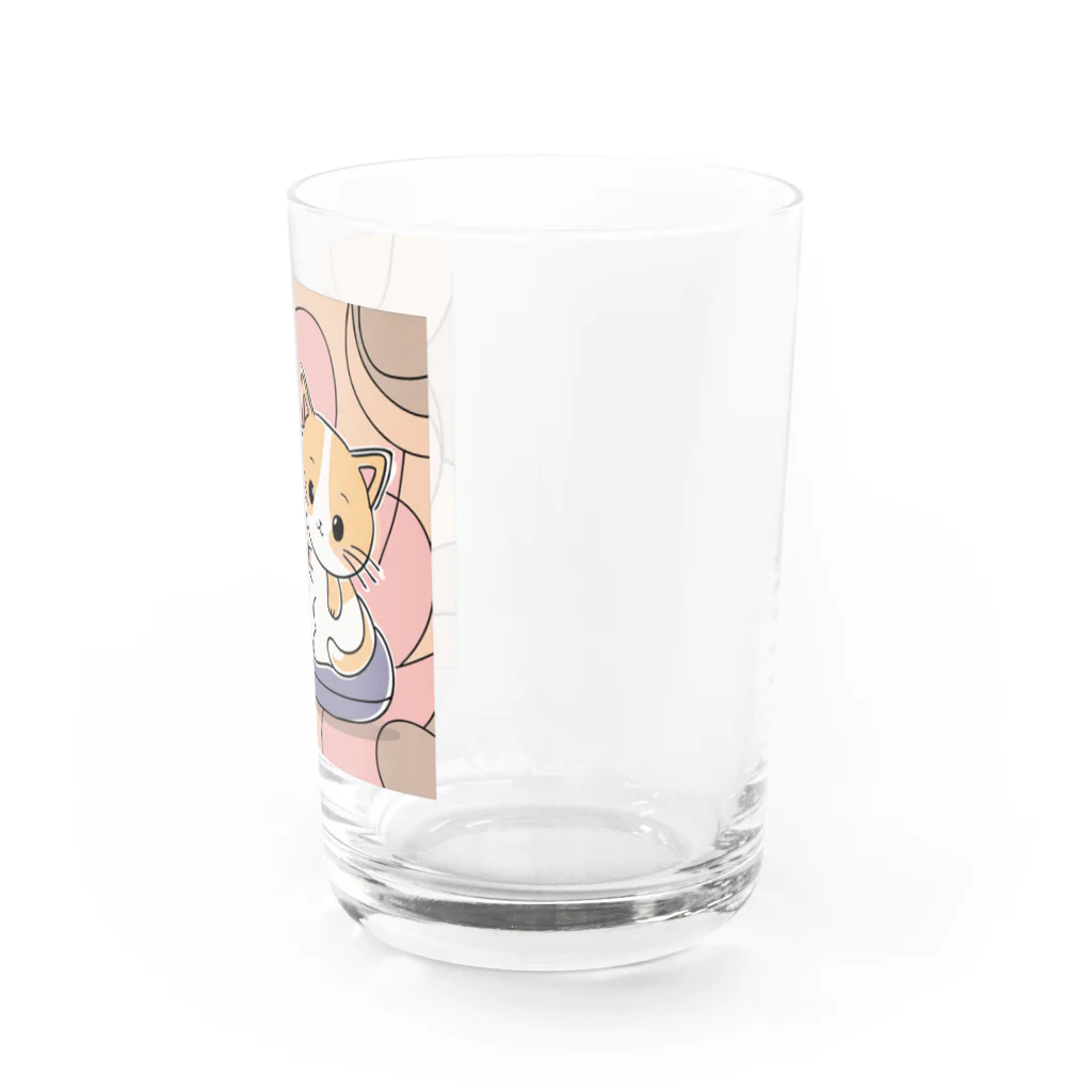 癒しの部屋🐾໒꒱の仲良しニャンコ🐈🐾 Water Glass :right