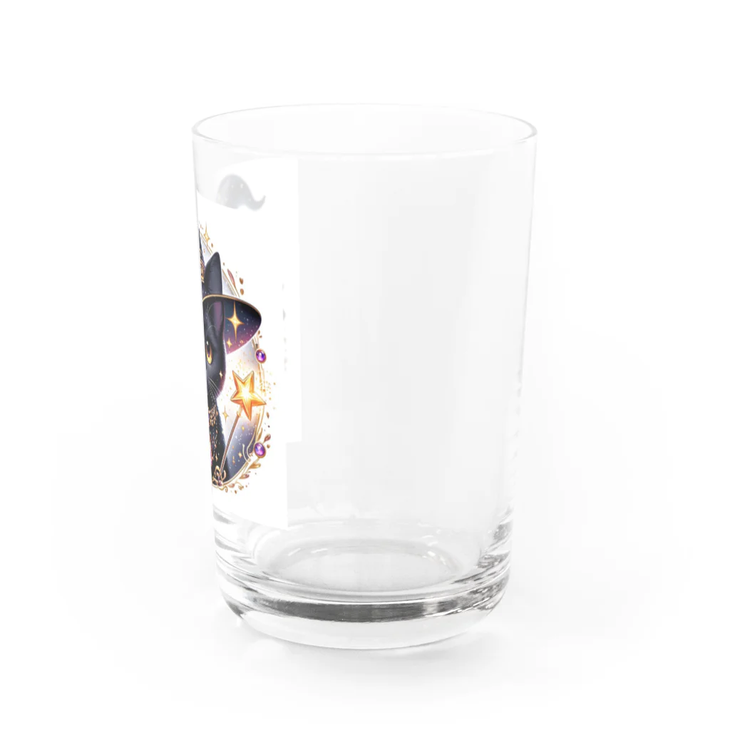 黒猫ギャラリー🐈‍⬛の黒猫の魔法使い Water Glass :right