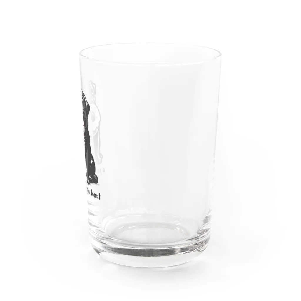 ブヒーズのドーナツ黒パグ Water Glass :right