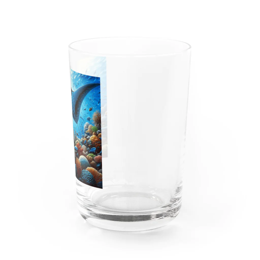 珊瑚のマンタ Water Glass :right