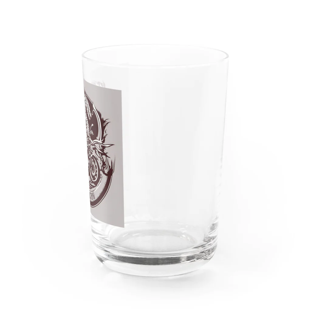 the blue seasonのバイクとドラゴンの融合: 力強さとスピードの象徴 Water Glass :right