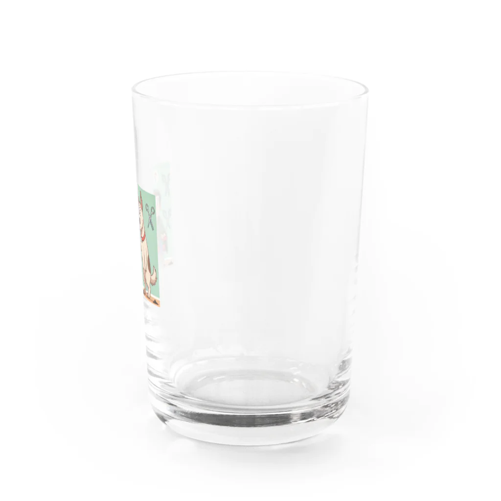 ぷぷオレンジのわんわん美容室 Water Glass :right