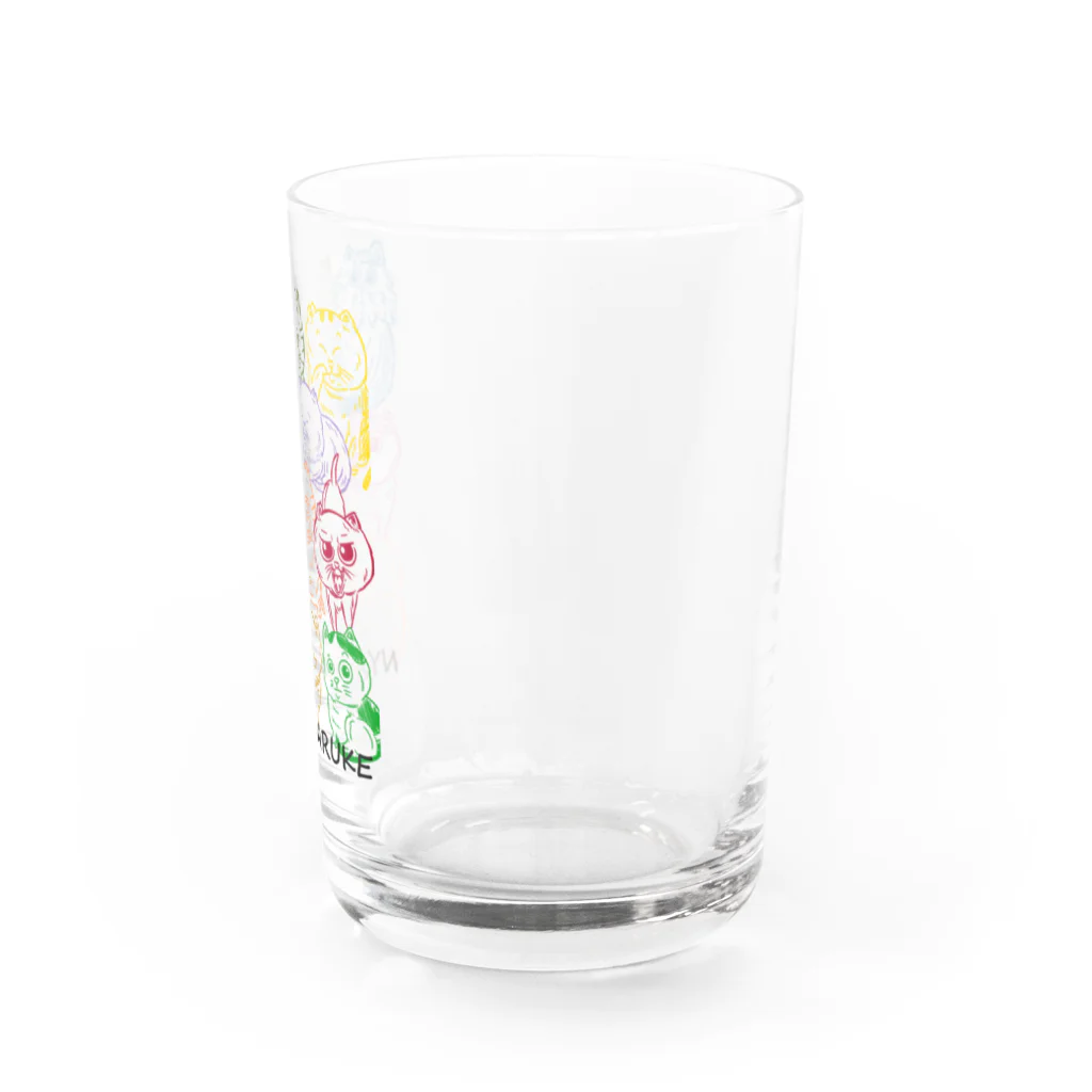 にゃんまるけのカラフルまるけ Water Glass :right