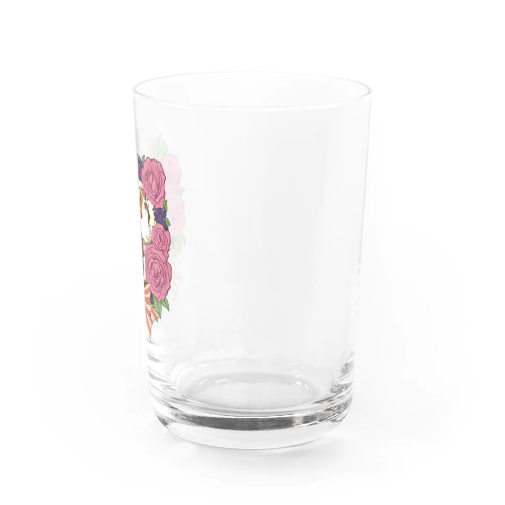 Lichtmuhleのイングリッシュローズとアビシニアンモルモット Water Glass :right