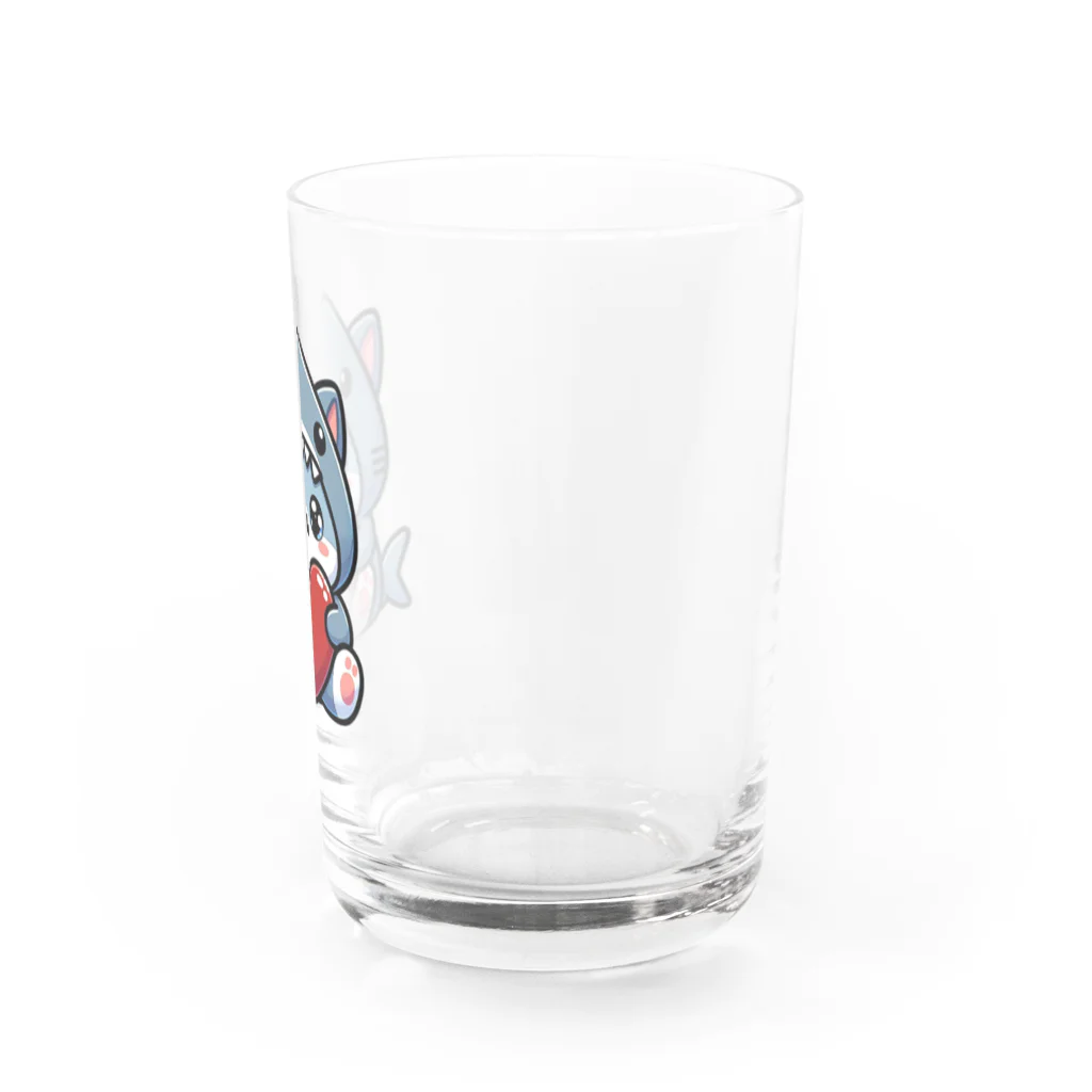 きぐるみあにまるず！のハート抱っこ着ぐるみネコ Water Glass :right