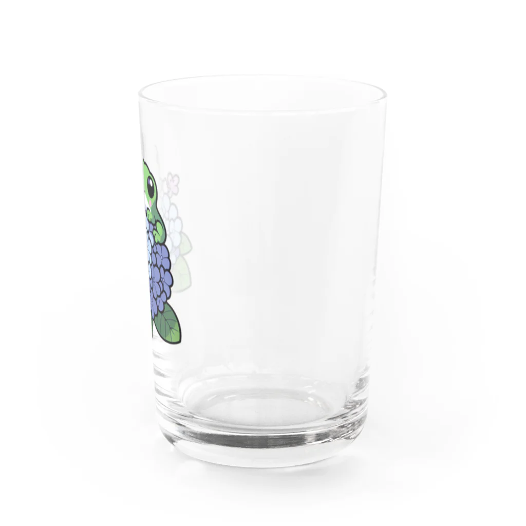 終わらない夢🌈のあじさいの花と🐸カエル君 Water Glass :right