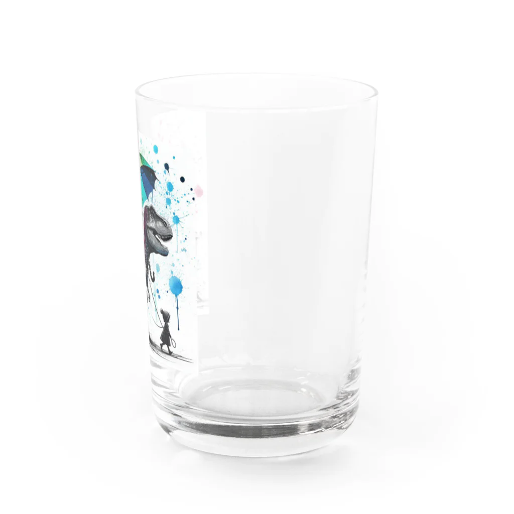 PALA's SHOP　cool、シュール、古風、和風、の恐竜と少女　Ⅲ Water Glass :right