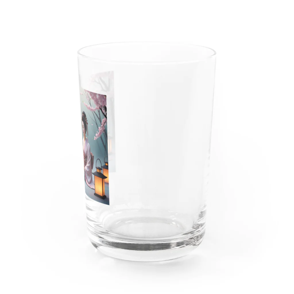 raimu-の着物女性と桜 Water Glass :right