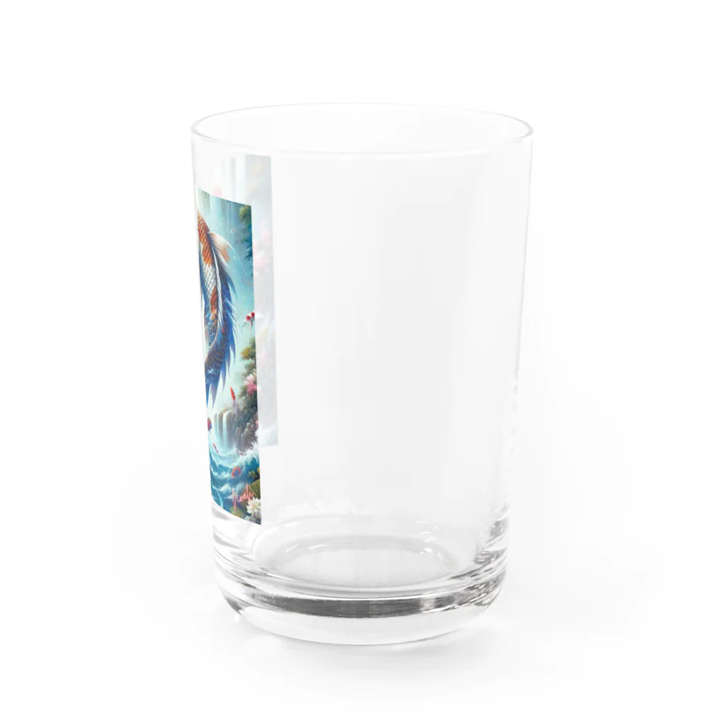 NaturalCanvasの鯉の滝登り Water Glass :right