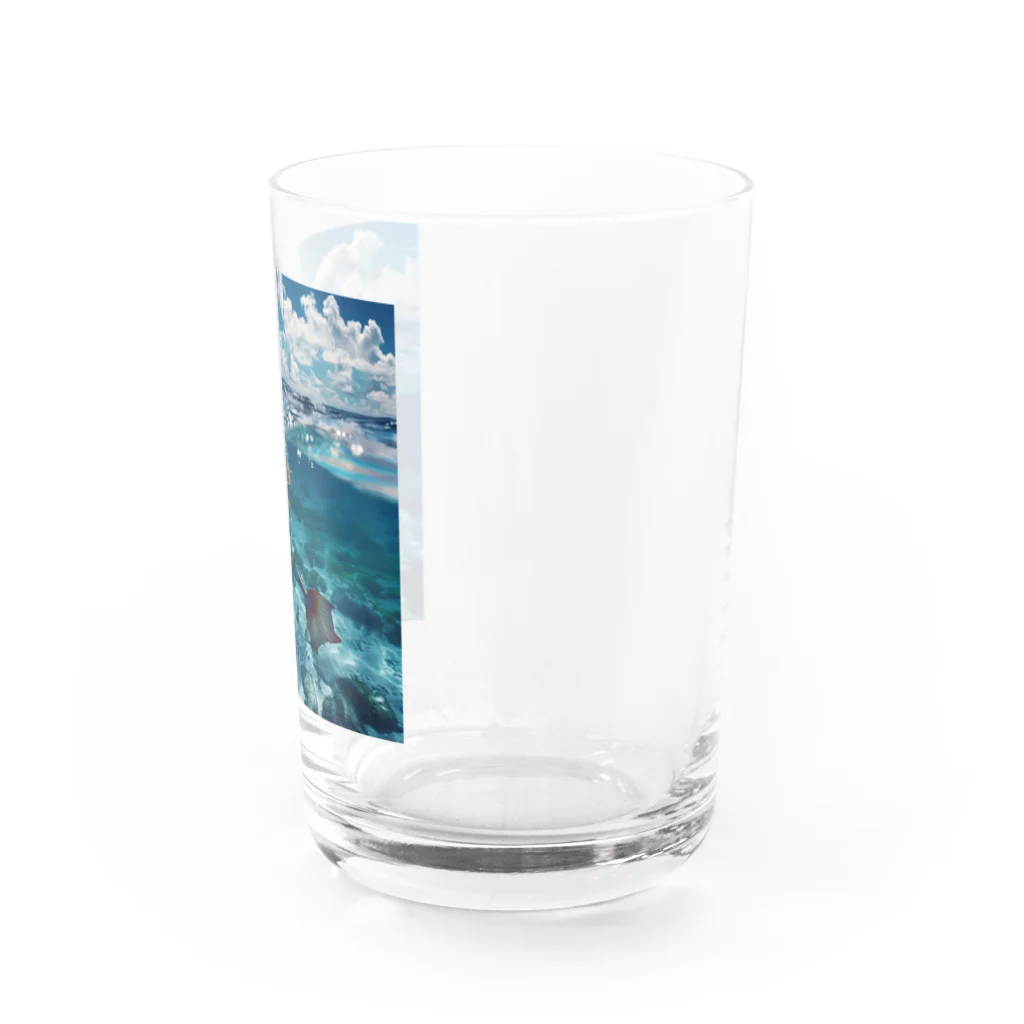 AQUAMETAVERSEのモルジブの大海原で人魚が泳いでいますsanae2074 Water Glass :right