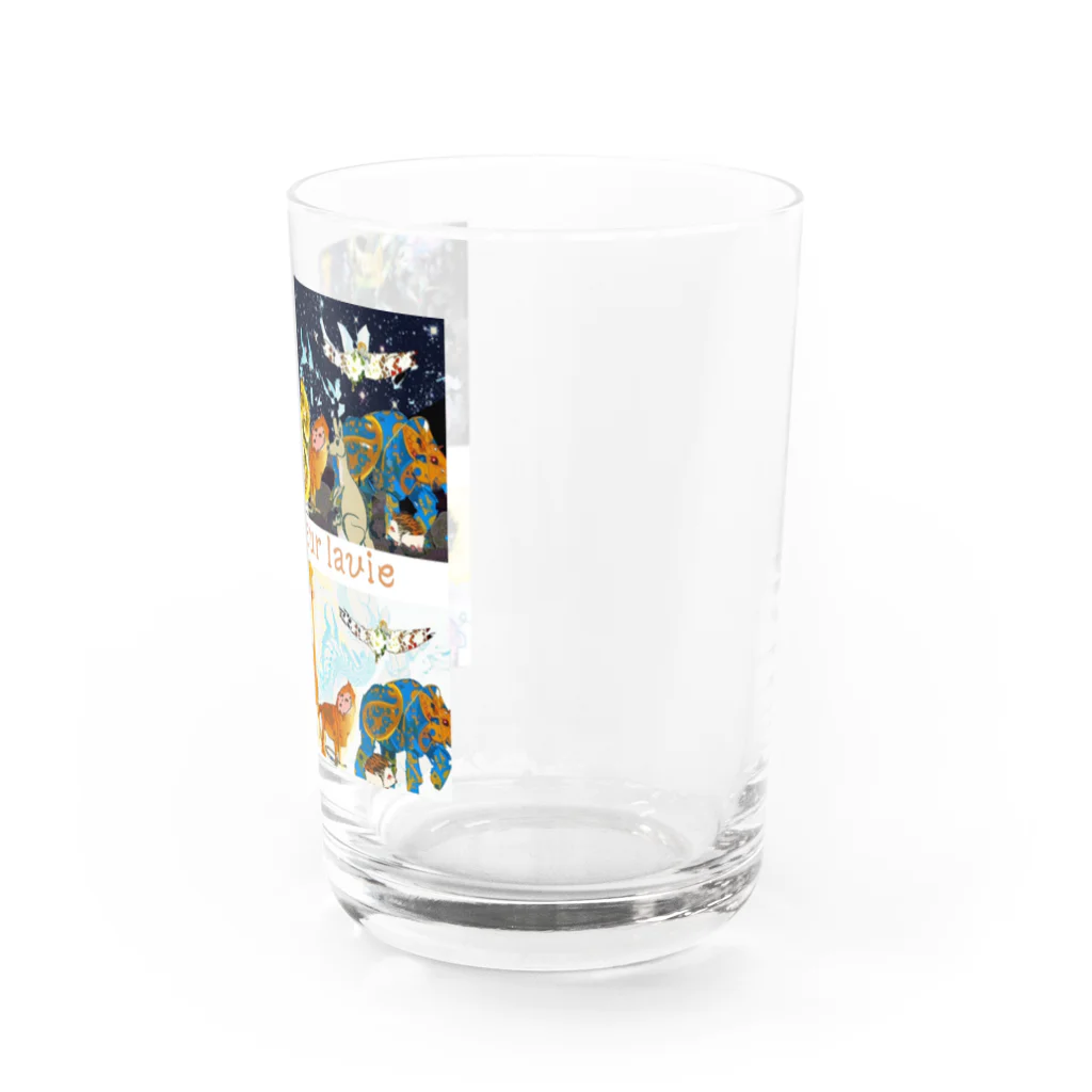 Kazusanの動物たちの行進「Marche pour la vie」バージョン Water Glass :right