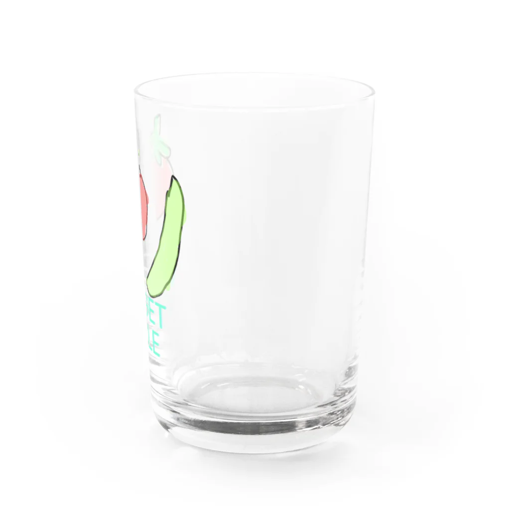 顔面チンパンジーラップのレベルは一般人のベジぐっず Water Glass :right