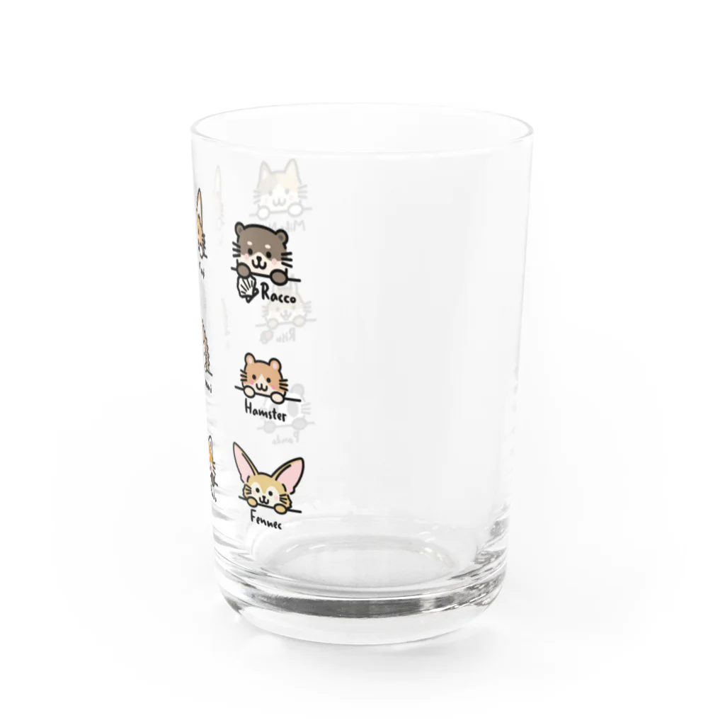 楽猫楽描しげ屋の9Animals Water Glass :right