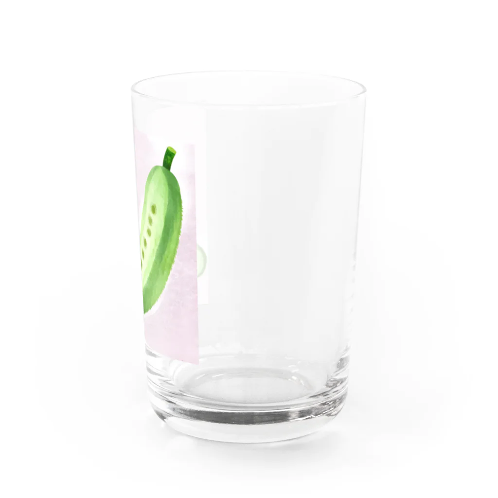 かるるんショップのきゅうりシリーズ　水彩きゅうり Water Glass :right