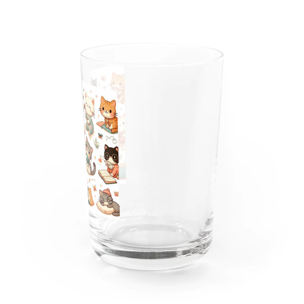 lanboの猫ちゃん大家族 Water Glass :right