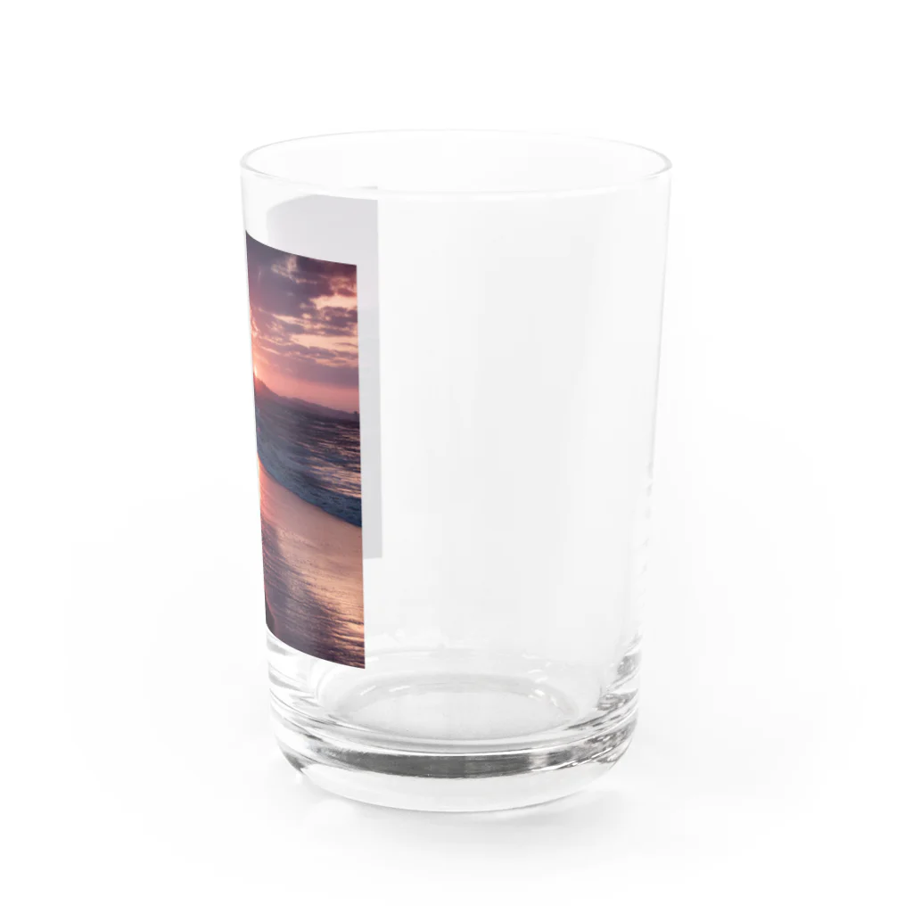 Mysycaの海辺の夕日 Water Glass :right