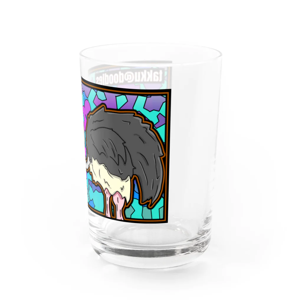 takku@doodlesのダチョウとフラミンゴ Water Glass :right