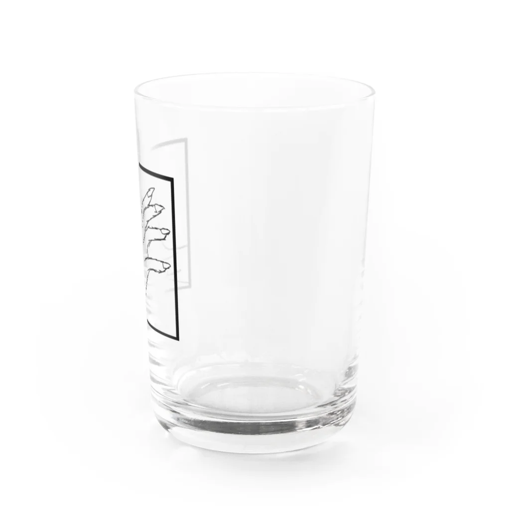 QB🦖のストークハンド(white) Water Glass :right