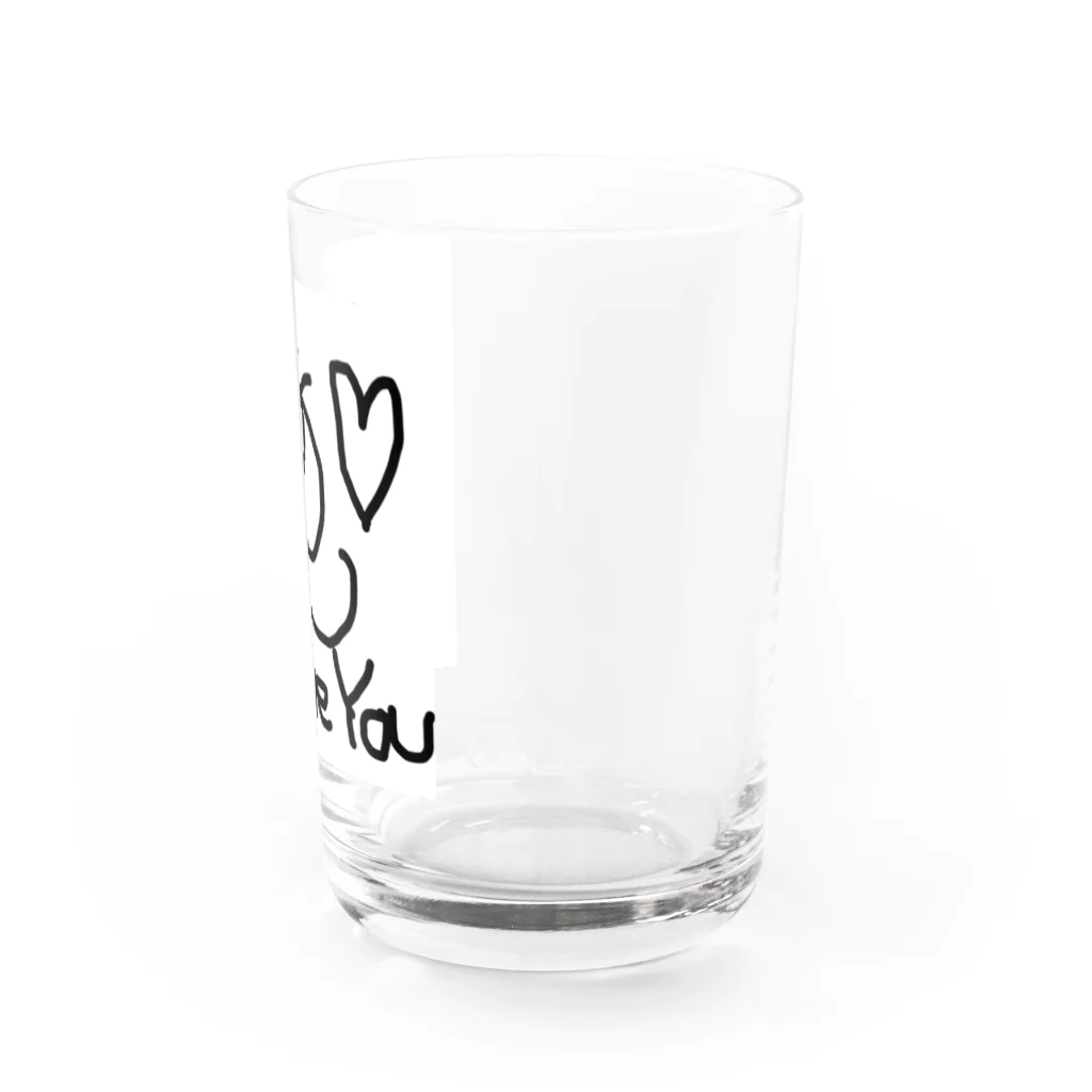 黒髪ちゃもさんわーるど꒰•̫͡•ོ꒱♡のあいらぶゆー Water Glass :right