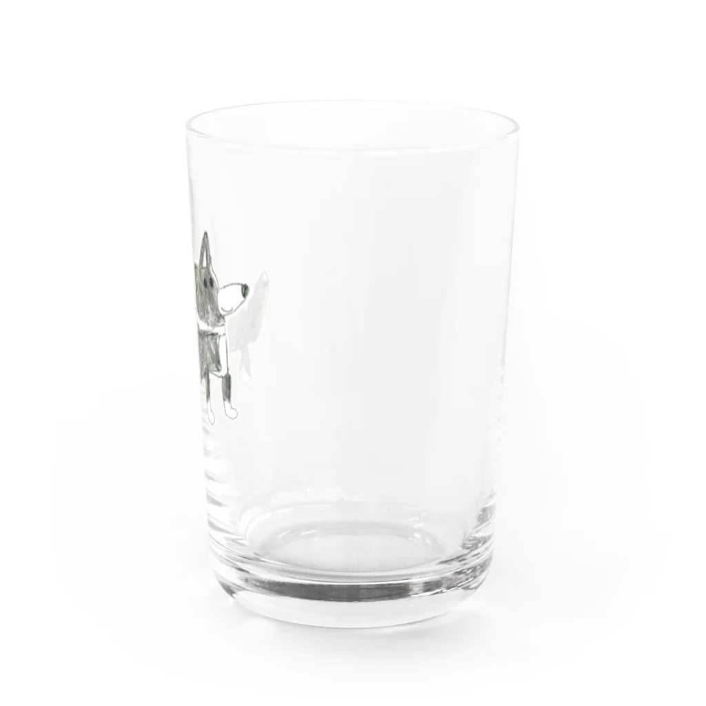 Qちゃんショップのボーダーコリーがいっぴき Water Glass :right