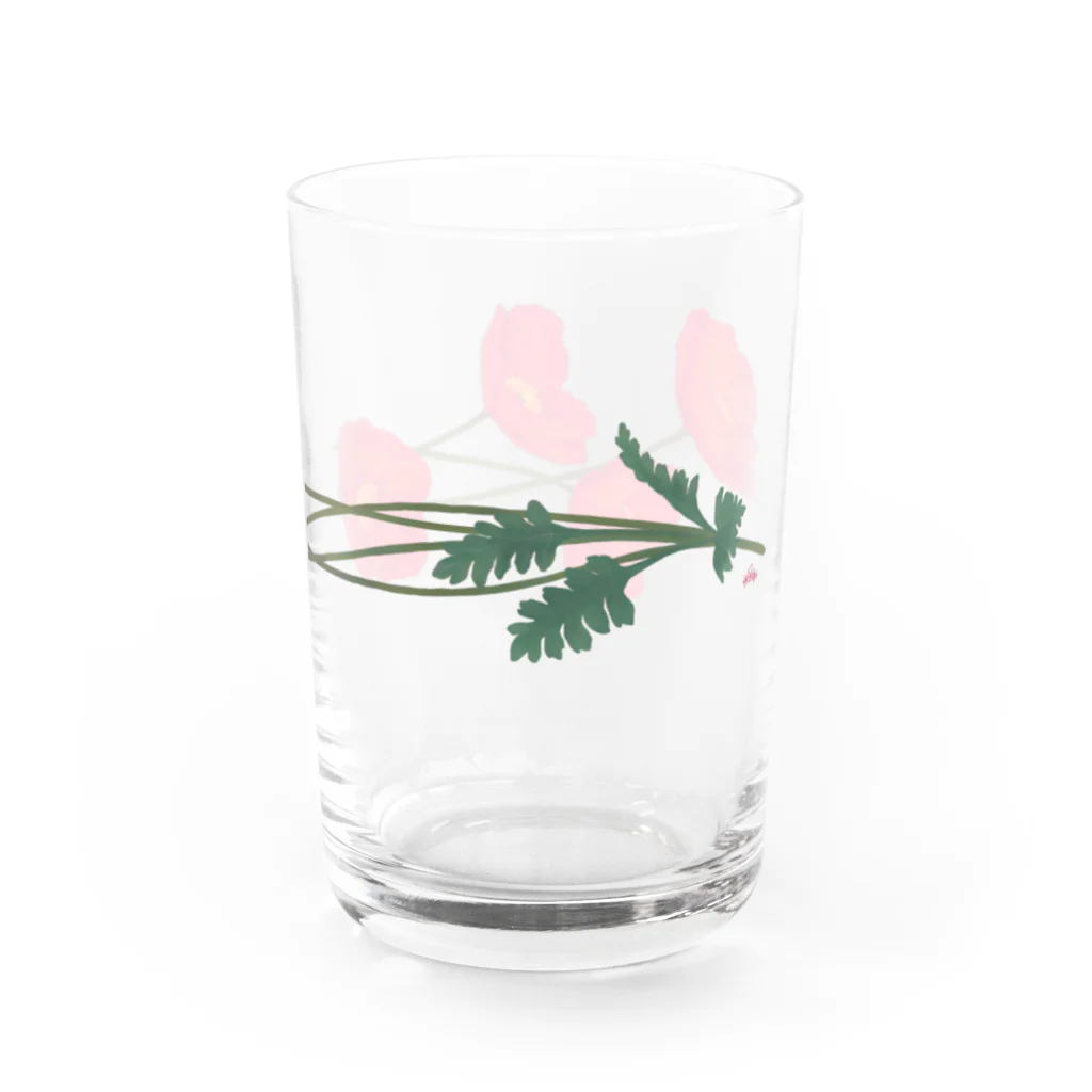 竹条いちいの憂いに手向けるポピー Water Glass :right