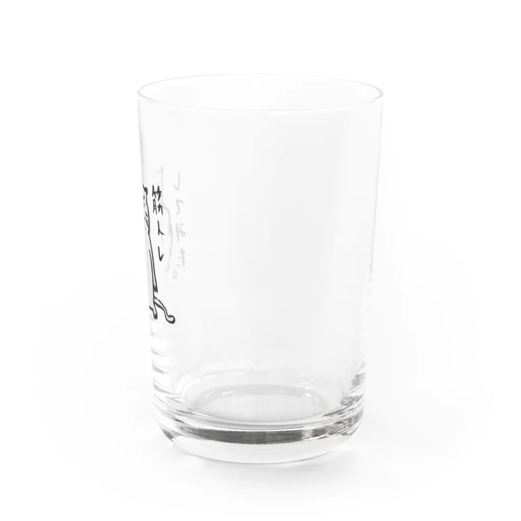 すごいＴシャツ屋さんのテキトーすぎるネコ（筋トレ編） Water Glass :right
