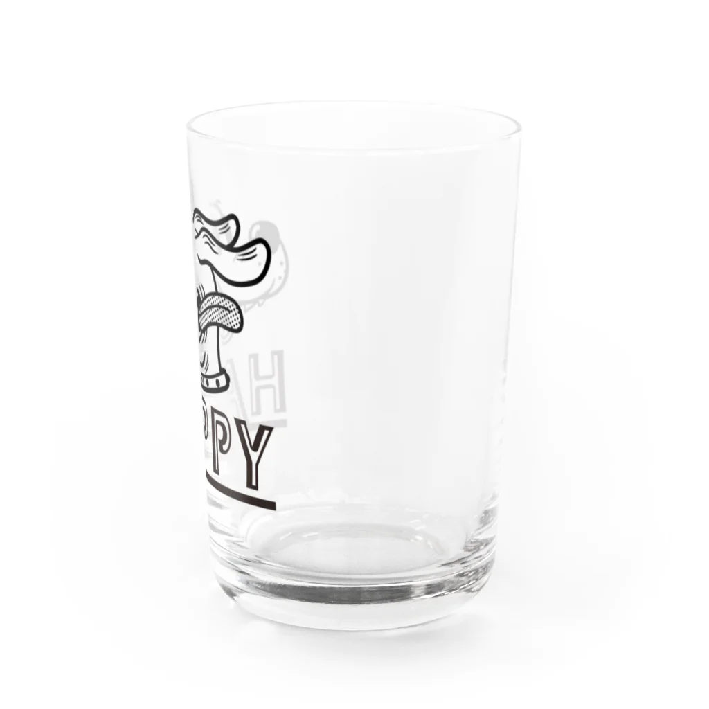 nidan-illustrationのhappy dog (black ink) Water Glass :right