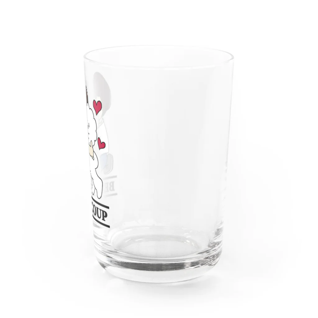 Funny Mill SUZURI店の抱っこワンコ Water Glass :right