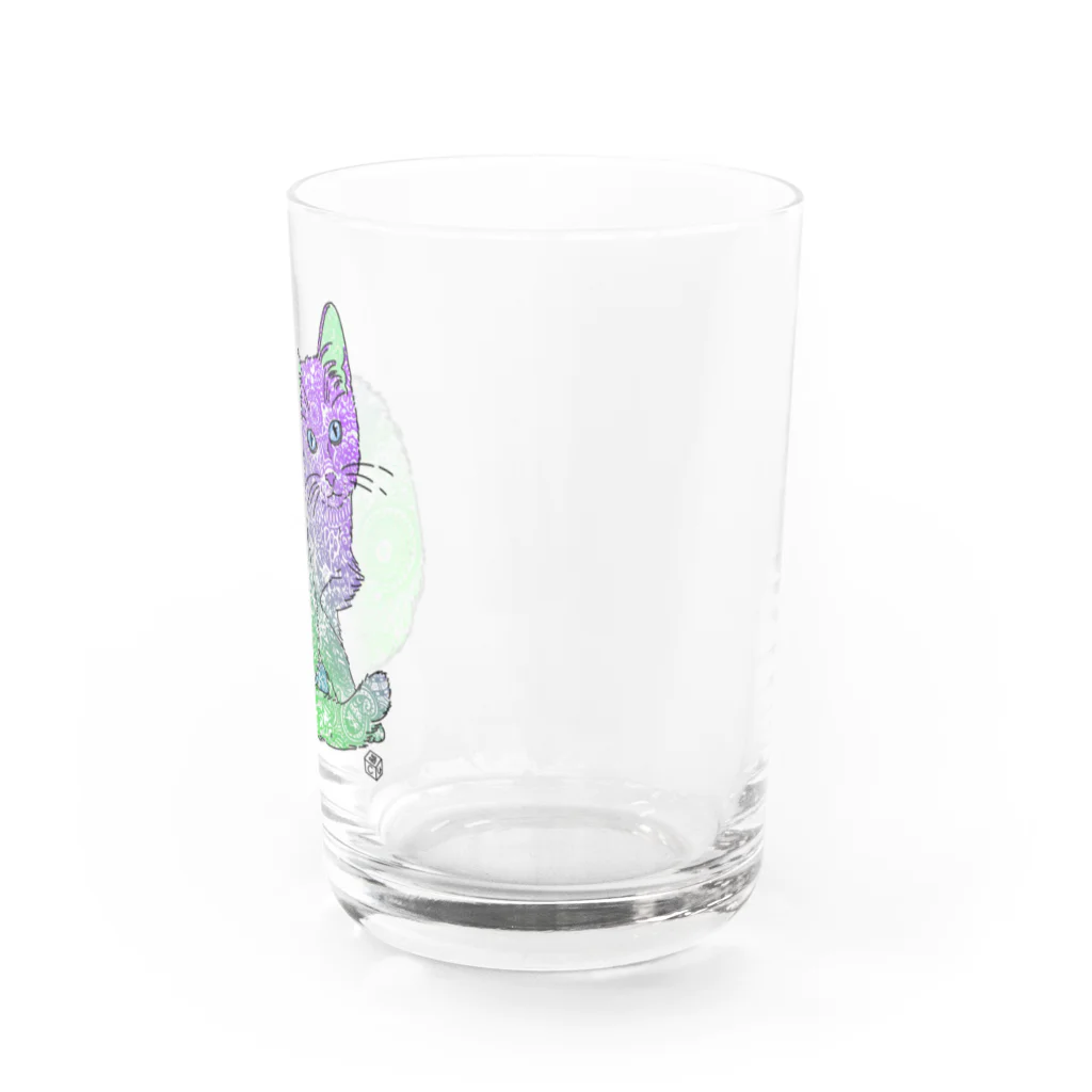 Cube屋のゼンタングルねこ③ Water Glass :right