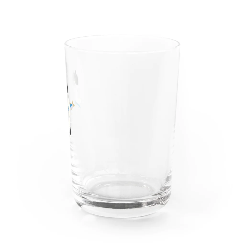 SUIMINグッズのお店の盗んだサンマと歩き出すねこ Water Glass :right