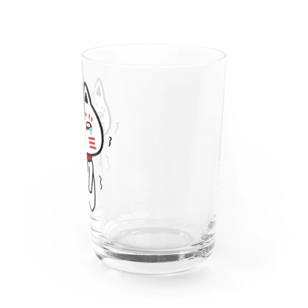 猫面飾屋　SUZURI店のぐすんタマ吉 Water Glass :right