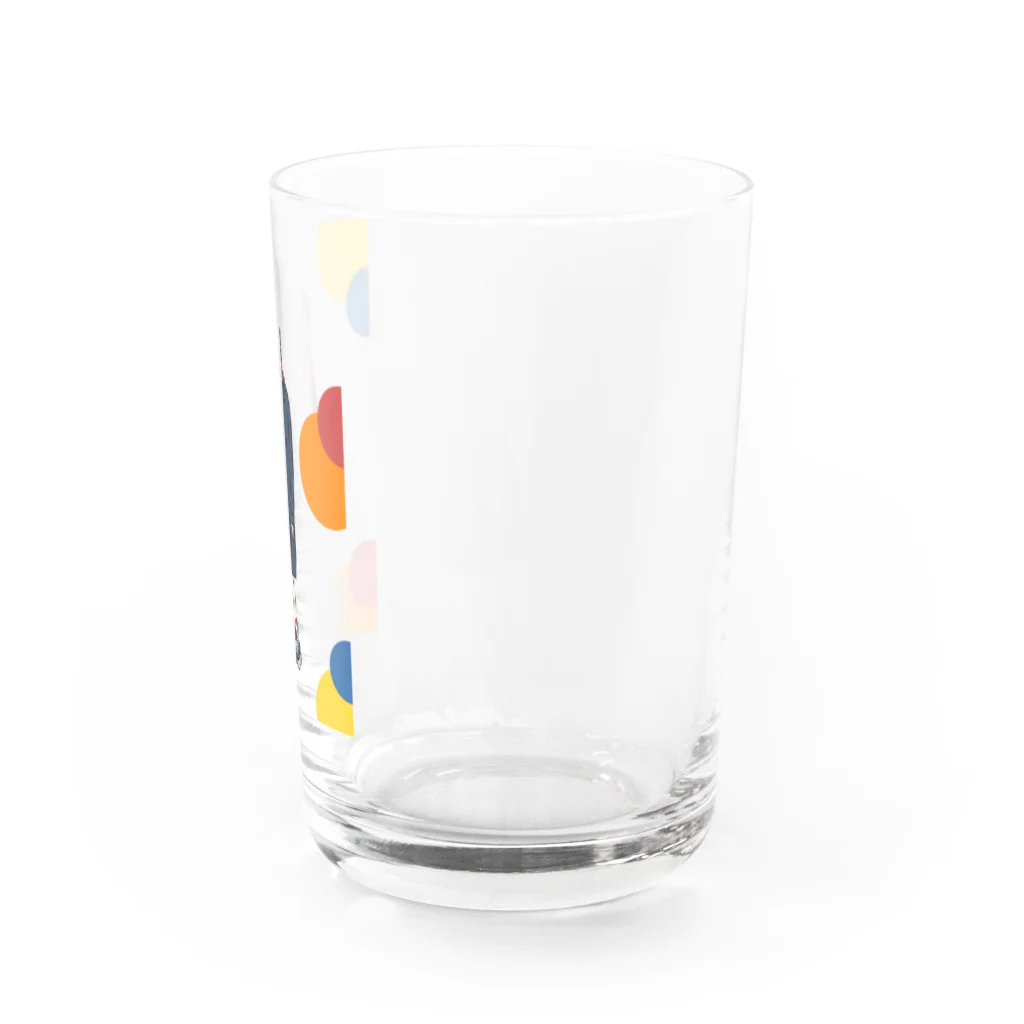 aiko SUZURI SHOP   のCoat boy (colorful dots) Water Glass :right