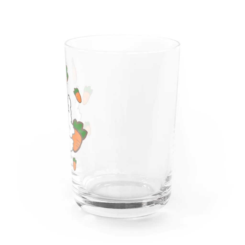 うさぎまみれのうさぎとにんじん Water Glass :right