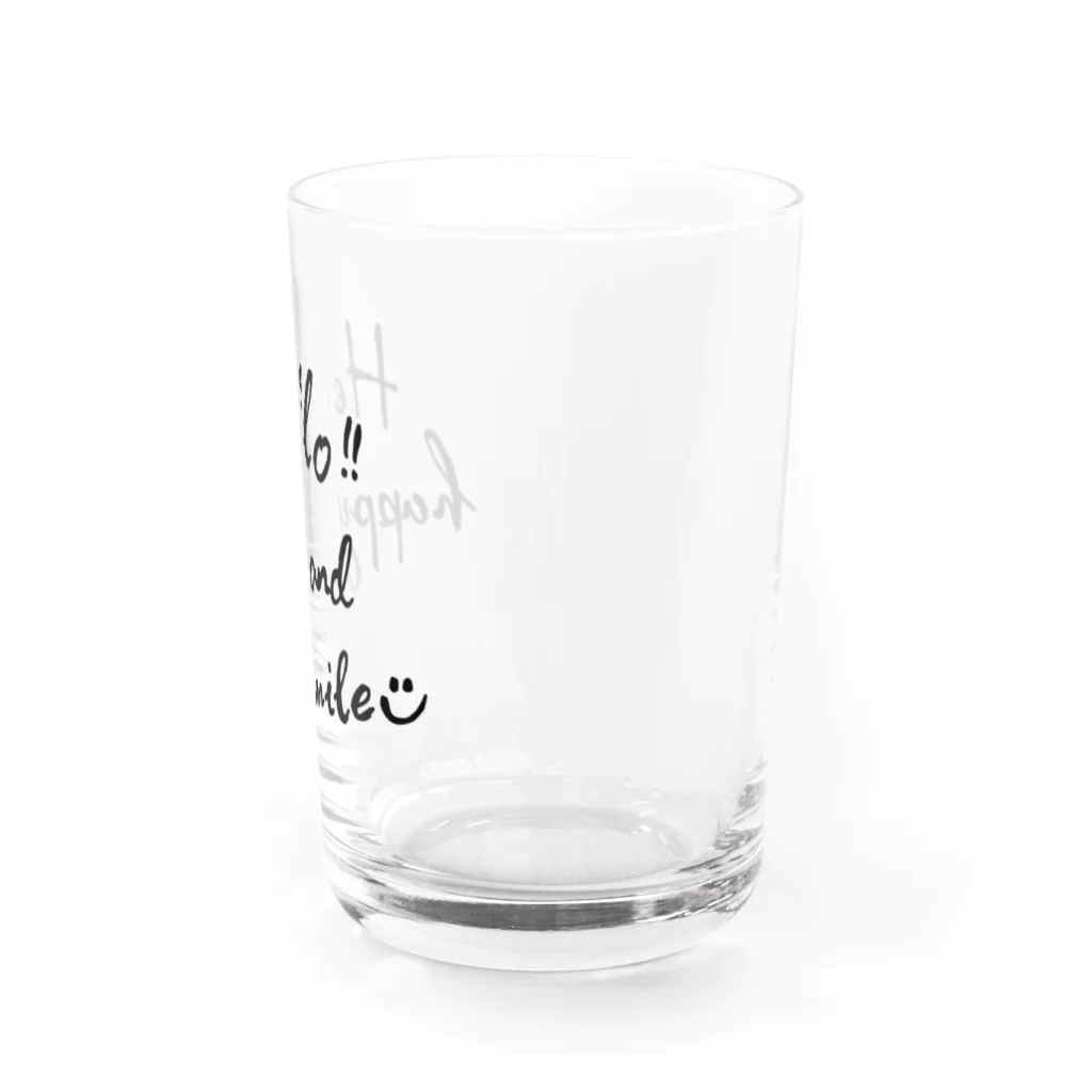 POKKEのHello!! happy&smile【BLACK】 Water Glass :right