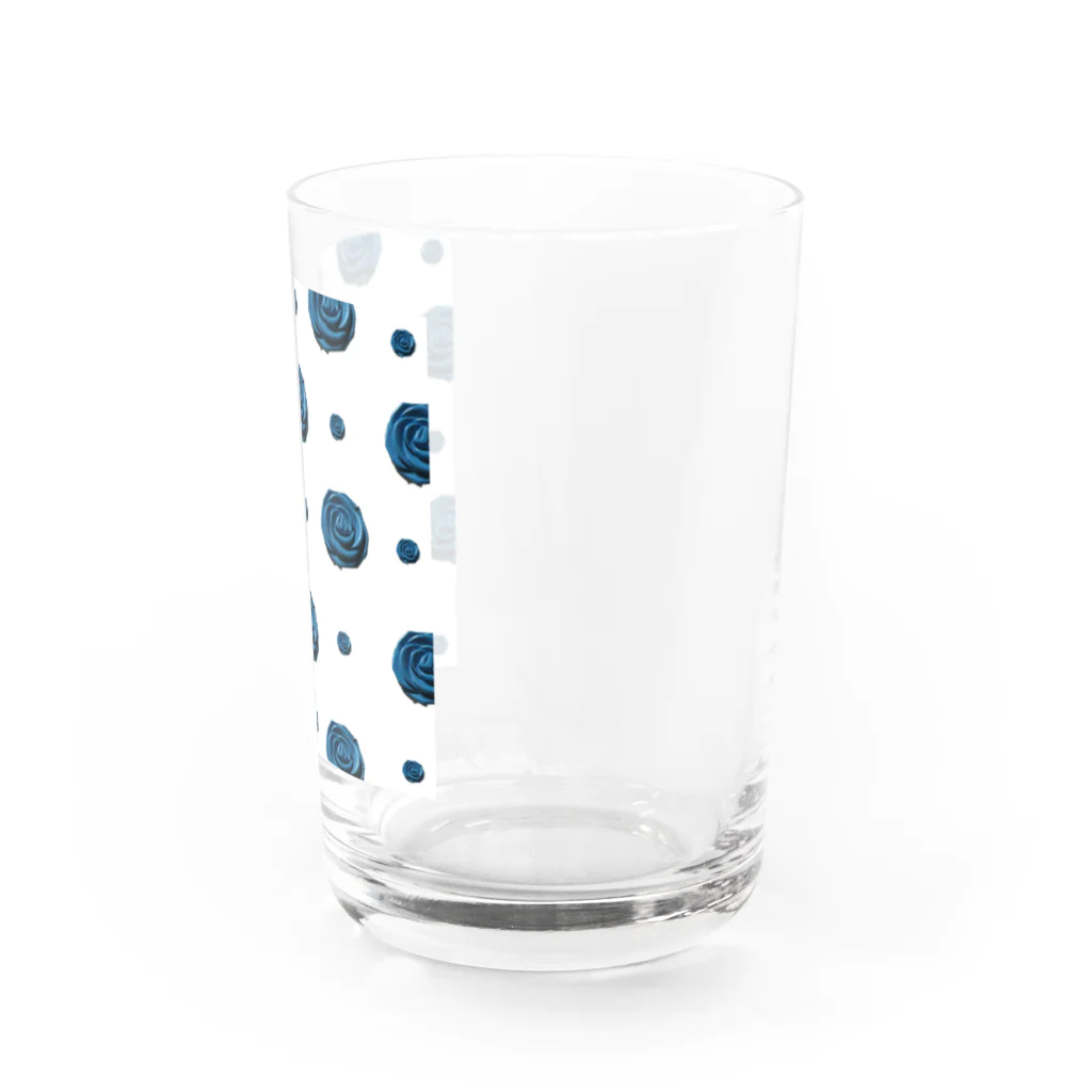 カラフルマルシェのブルーローズドット　白地 Water Glass :right