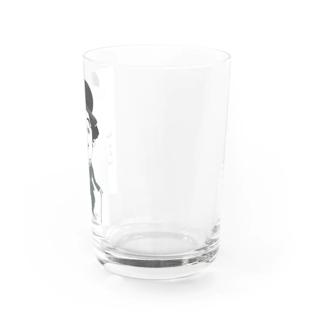 Sunny day blueのcharlie_chaplin_message Water Glass :right