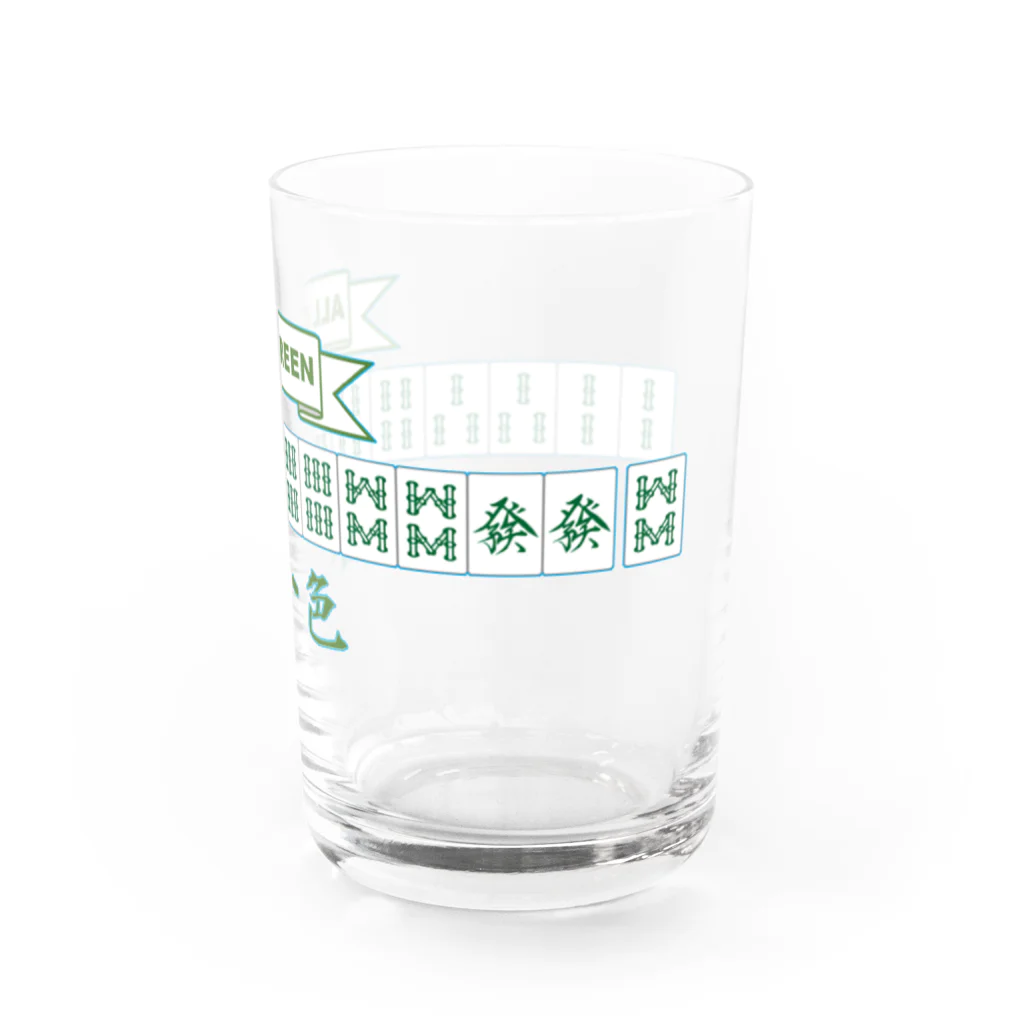 KANdoraMOROnoriの緑一色（ALL GREEN）くん Water Glass :right