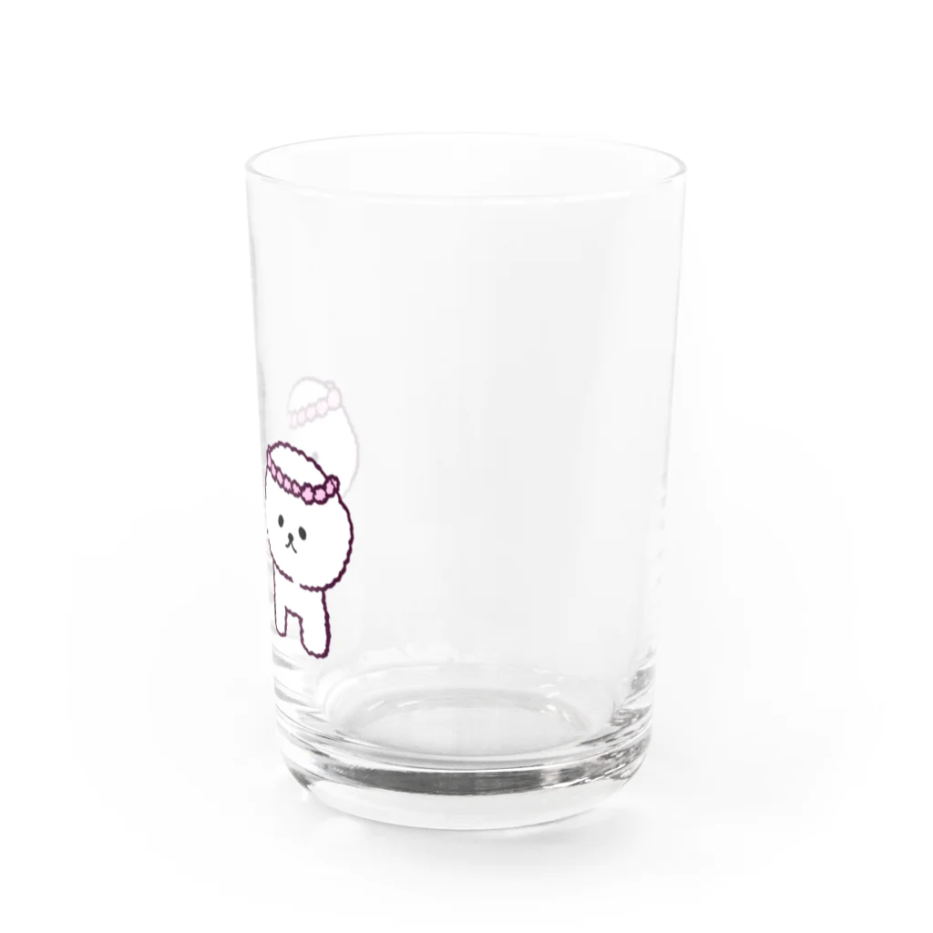 しょうゆごはんのビションフリーゼ 花かんむり Water Glass :right