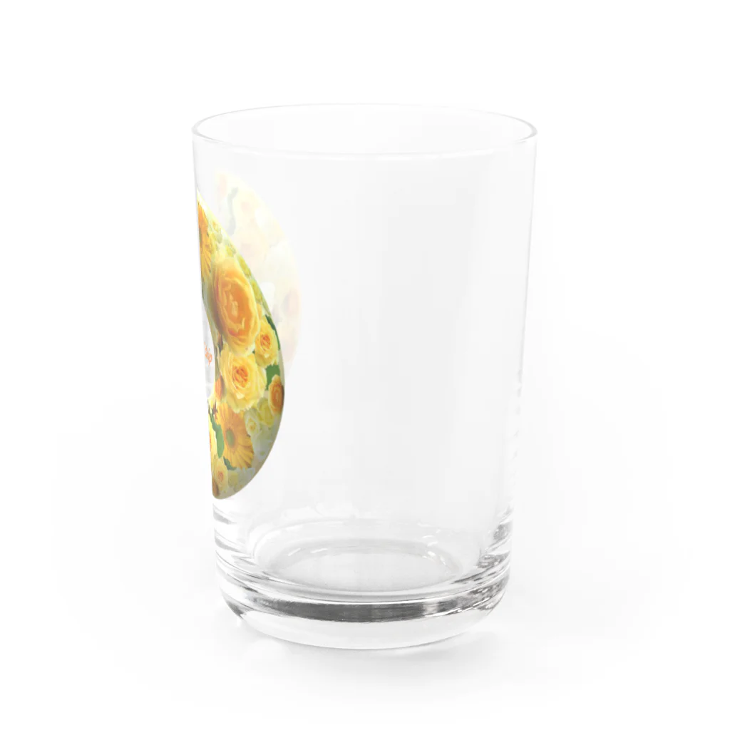 カラフルマルシェの薔薇のリース　イエロー　friendship Water Glass :right