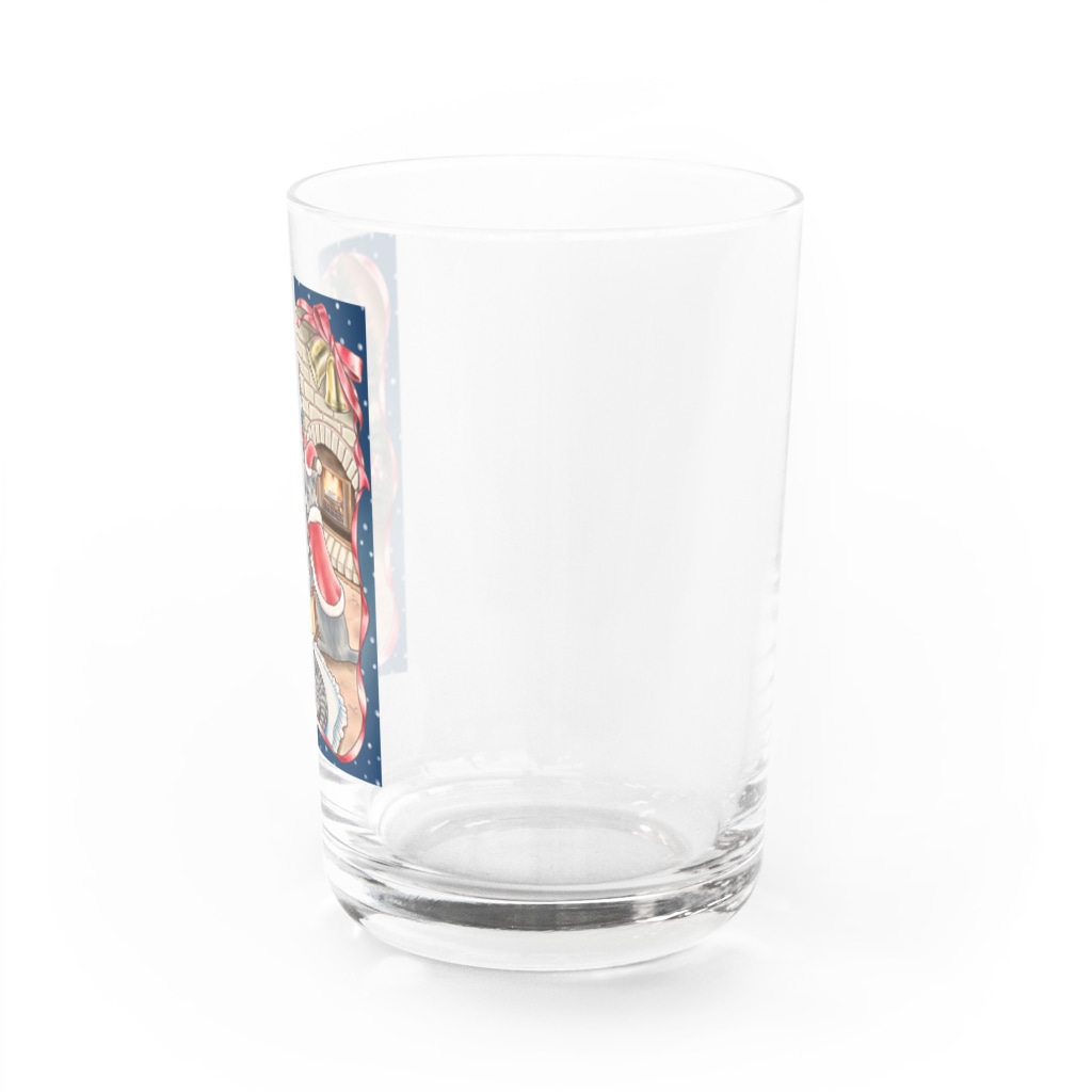 Ａｔｅｌｉｅｒ　Ｈｅｕｒｅｕｘのサンタパパと子猫たち Water Glass :right