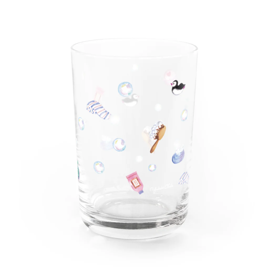 イラストレーター おおでゆかこのHappy Bath time Water Glass :right