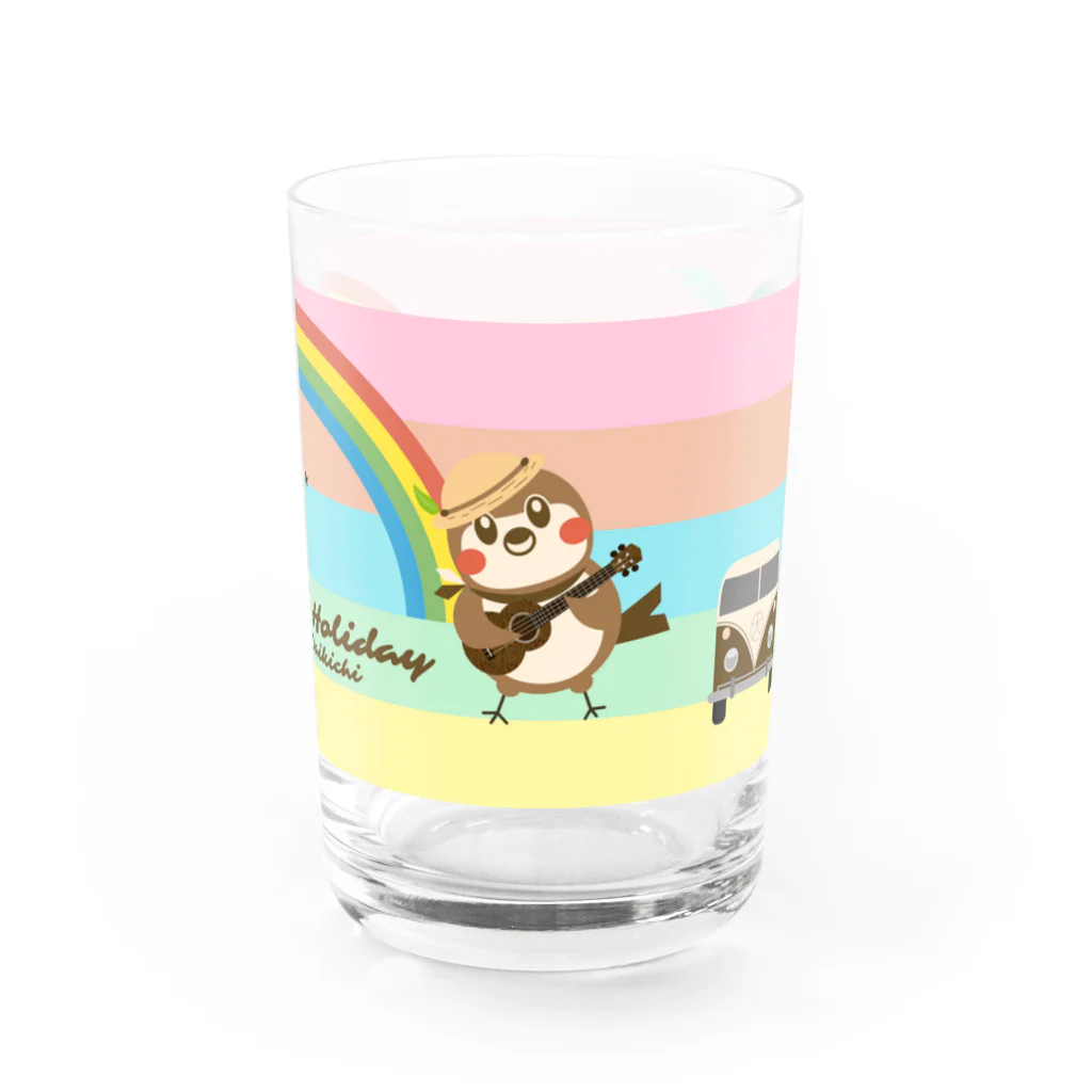 “すずめのおみせ” SUZURI店のだいきち（サマホリ）グラス Water Glass :right