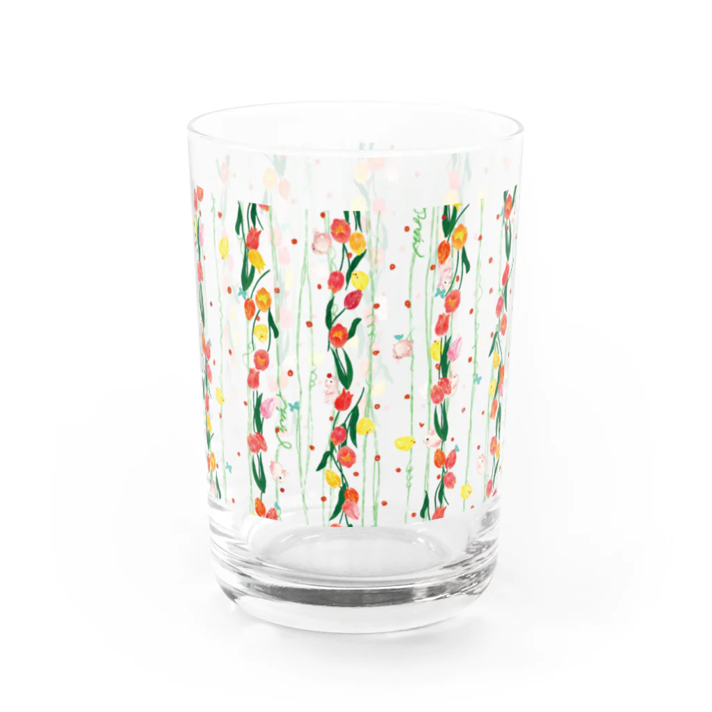 ルルエチュードのてんてんチューリップ（レッド） Water Glass :right