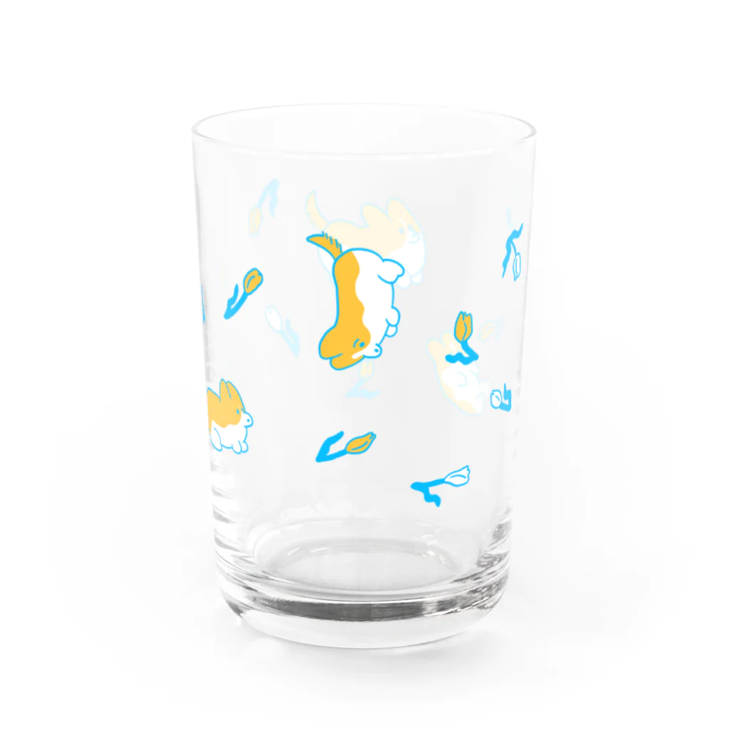 シカトコのコーギーとチューリップ Water Glass :right