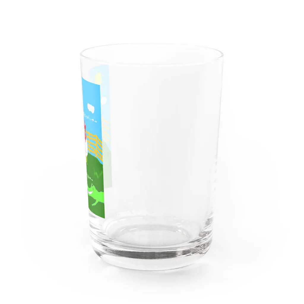 結崎 剛の庭には二羽ニワトリとワニがにや～ Water Glass :right