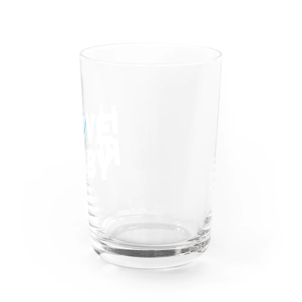 gemgemshopのI LOVE RUGBY (白字) Water Glass :right