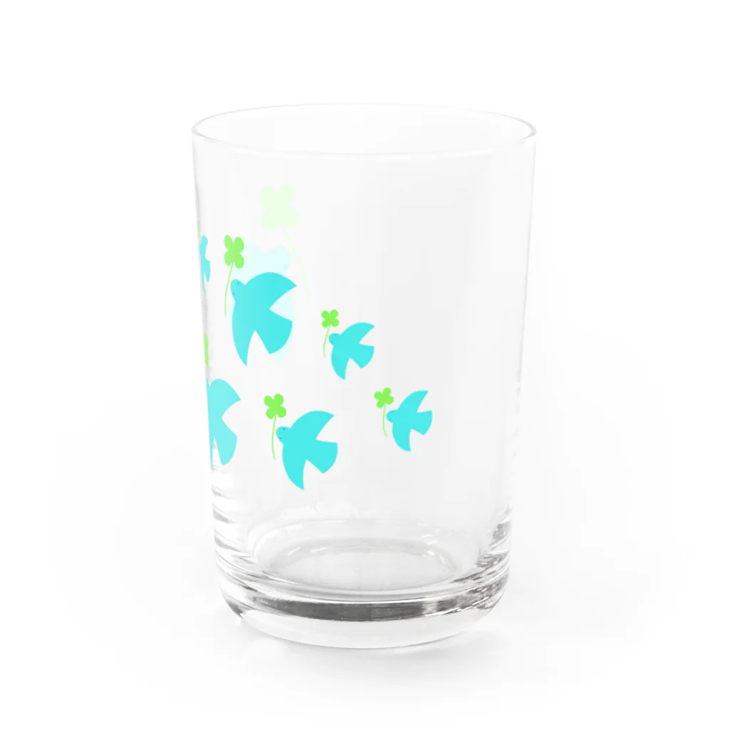 AROMA☆LOVELYのクローバーを運ぶ鳥 Water Glass :right
