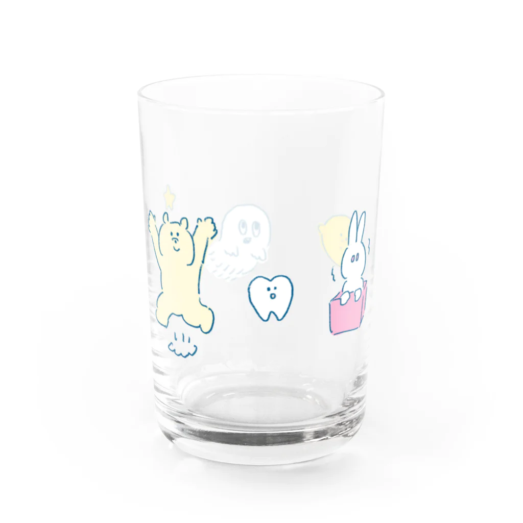 sasakinanaのくまと歯とうさぎとレモンとおばけ Water Glass :right