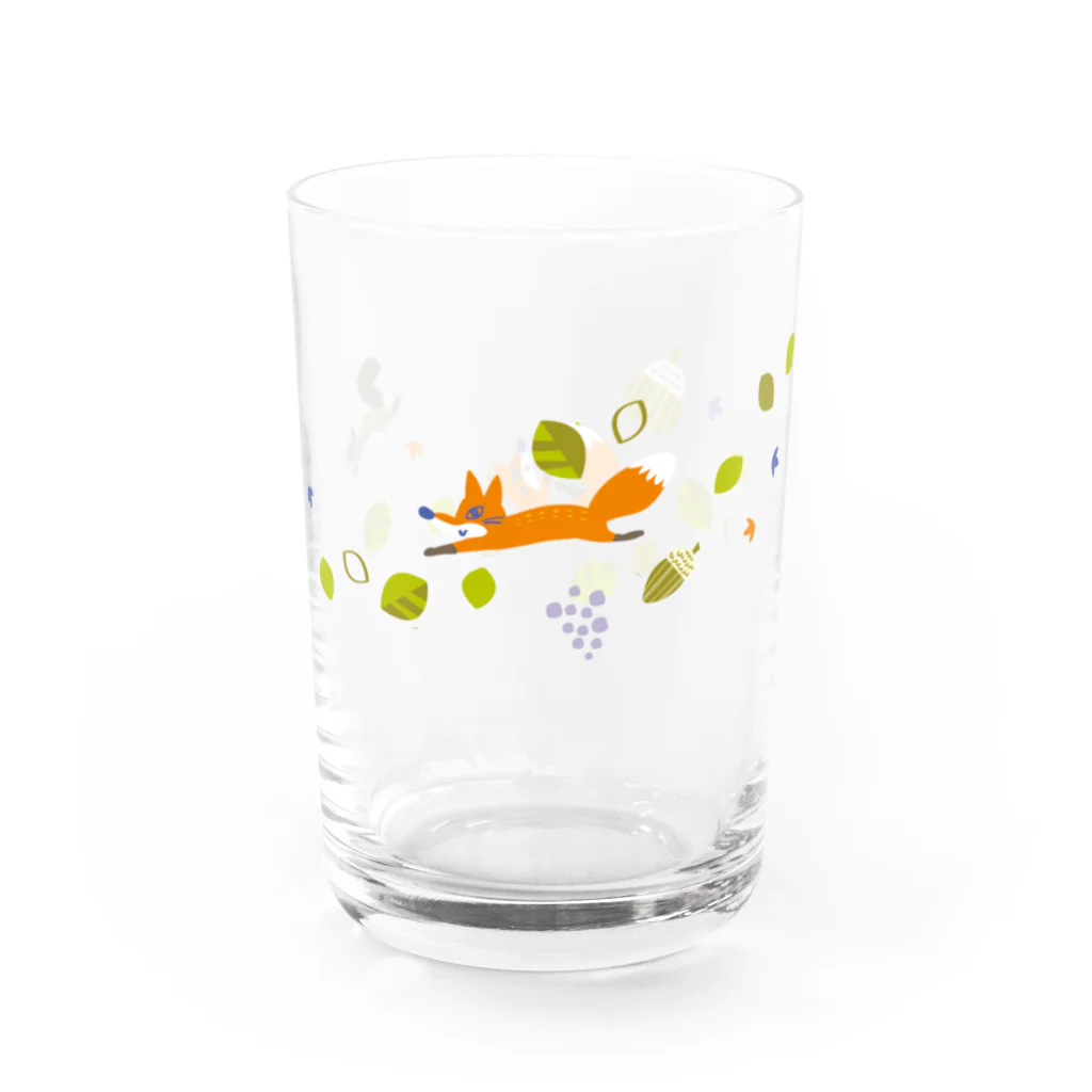 イラストレーター スズキトシエのキツネとリスのグラス Water Glass :right