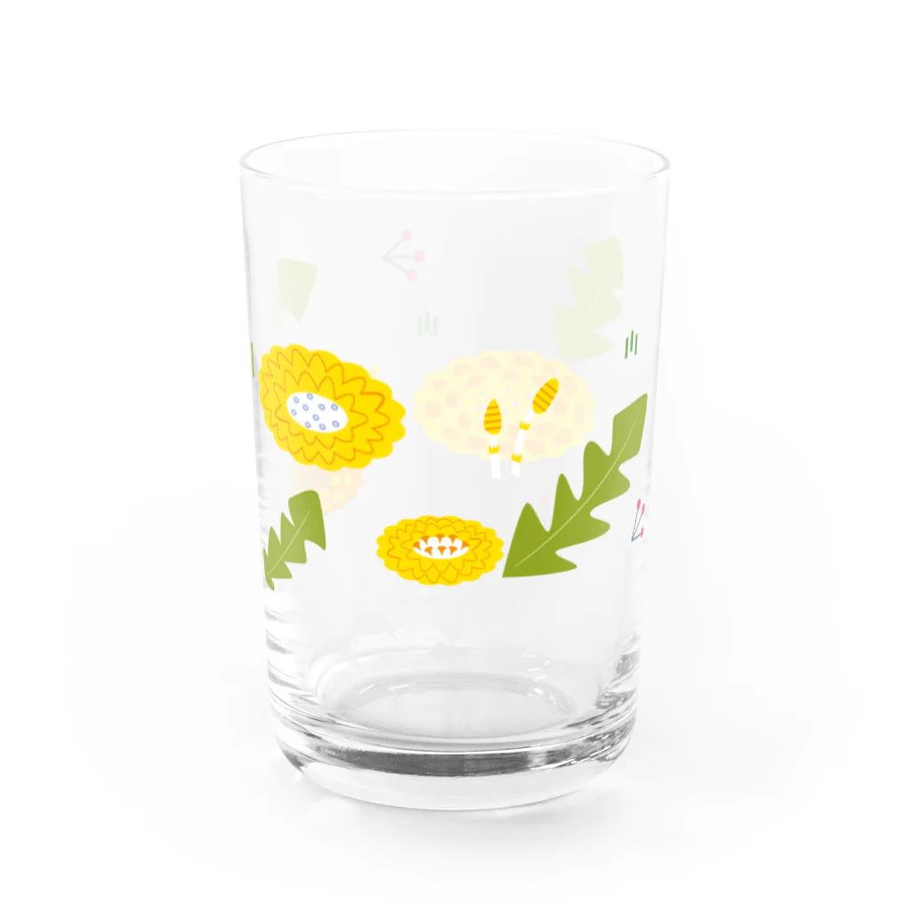 イラストレーター スズキトシエのタンポポとツクシのグラス Water Glass :right